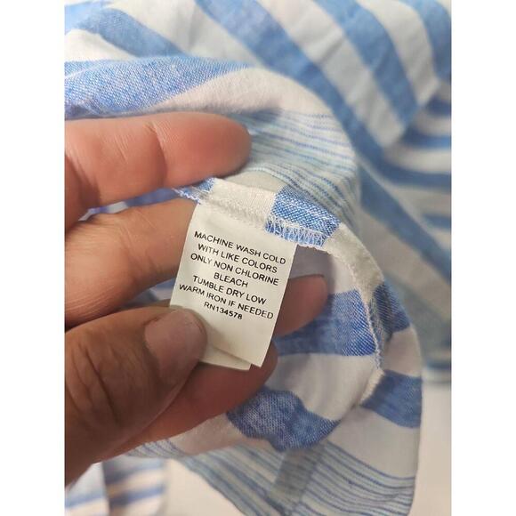 Vineyard Vines RN134578 Blue White Striped Button-up Shirt Womens 8 - Picture 6 of 6